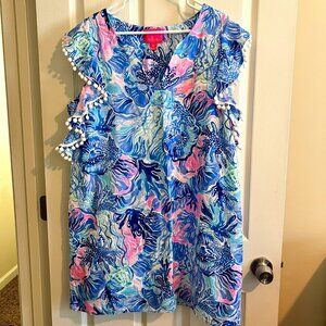 Lilly Pulitzer Astara Printed Linen Shift Dress (Size XL)